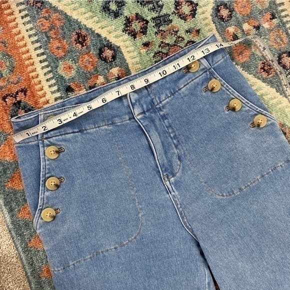 Talbots 2 Sailor Jeans Mystic Wash High Rise Trouser Denim‎ Button Details - Picture 12 of 14